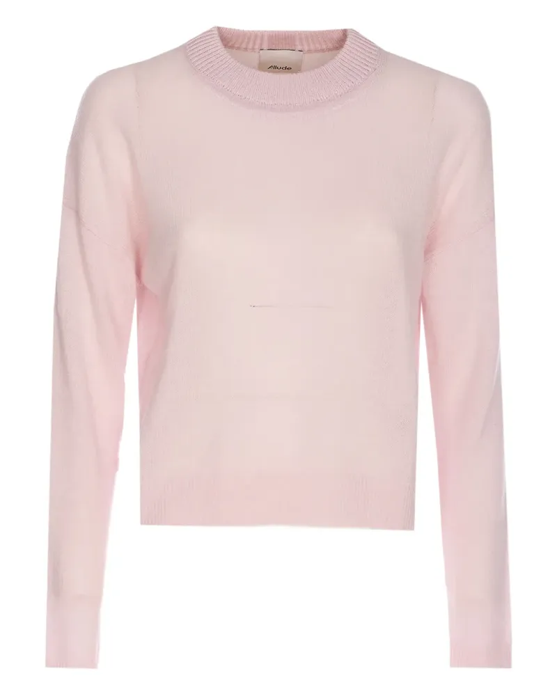 ALLUDE Langärmeliger Pullover mit rundem Ausschnitt - Rosa Rosa