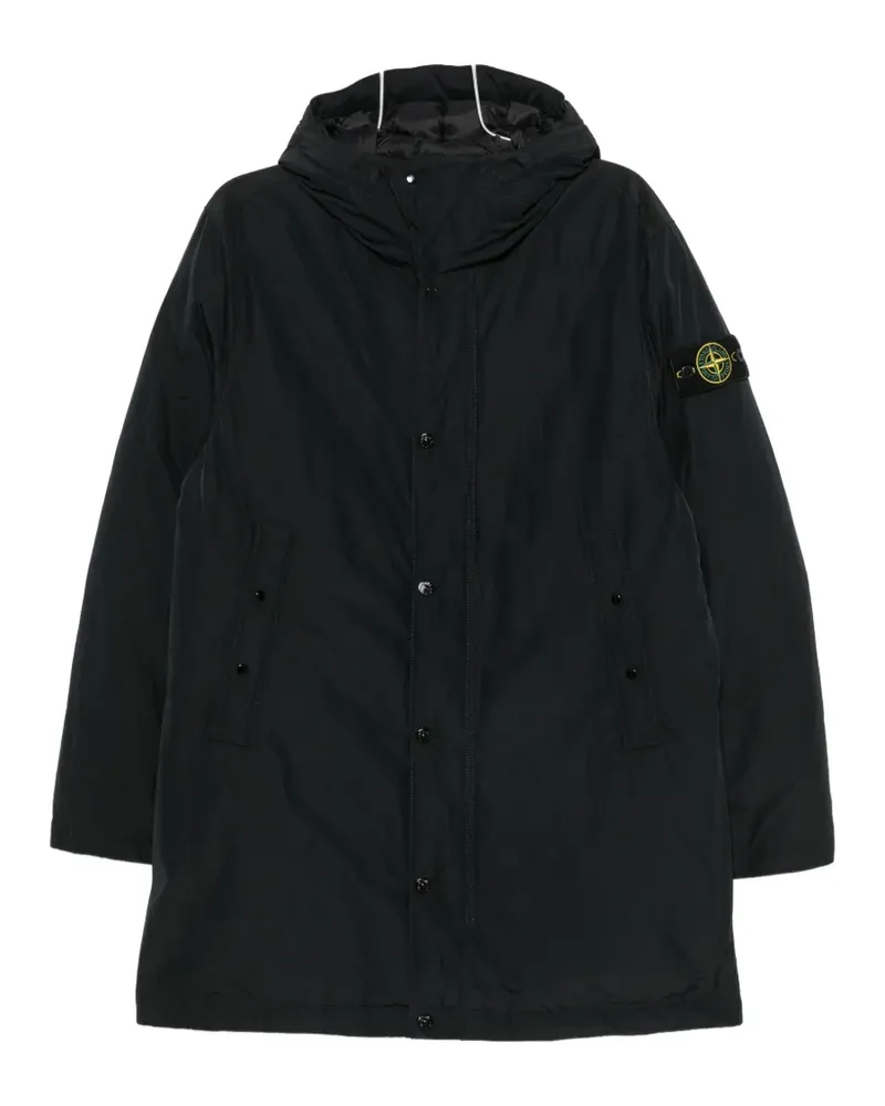 Stone Island logo-patch hooded parka - Schwarz Schwarz