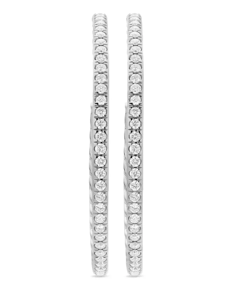 David Yurman Creolen mit Diamanten-Pavé 38mm - Silber Silber