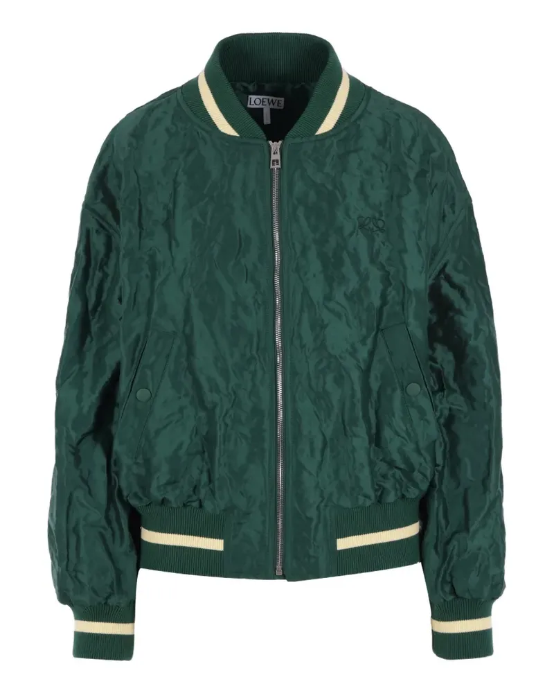 Loewe zip ribbed bomber jacket - Grün Grün