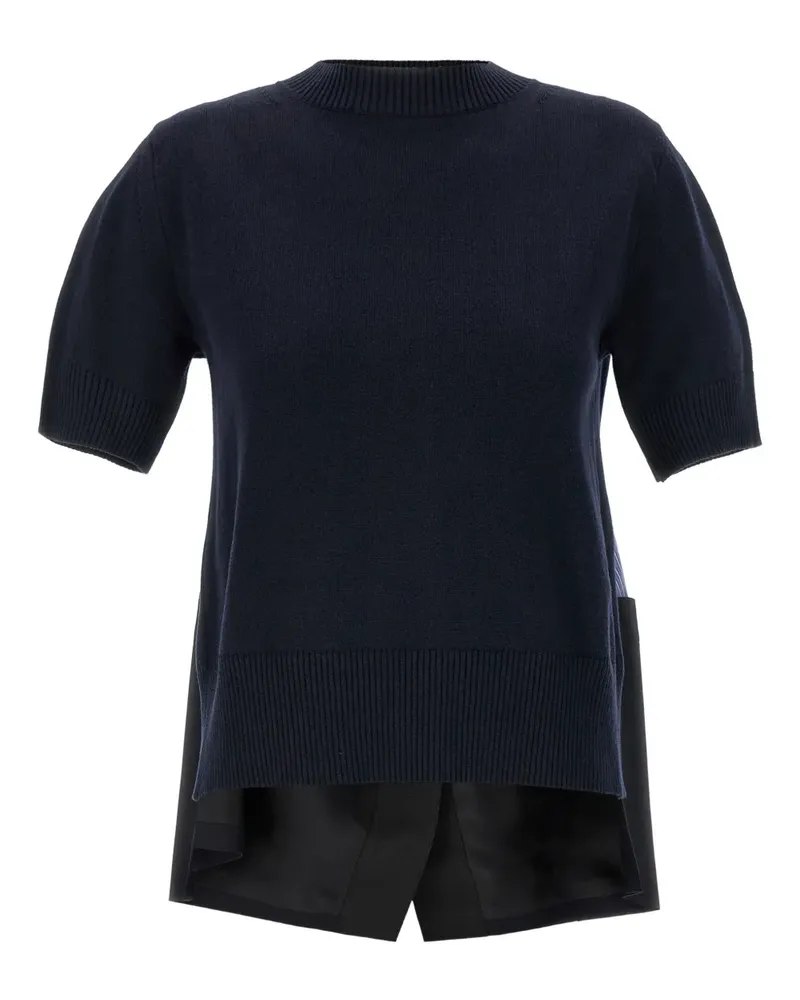 Sacai patchwork short-sleeved T-shirt - Blau Blau