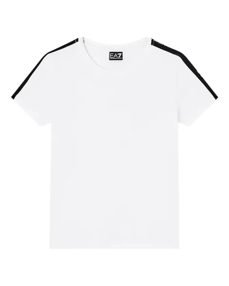 EA7 T-Shirt mit Logo-Streifen - Weiß Weiß