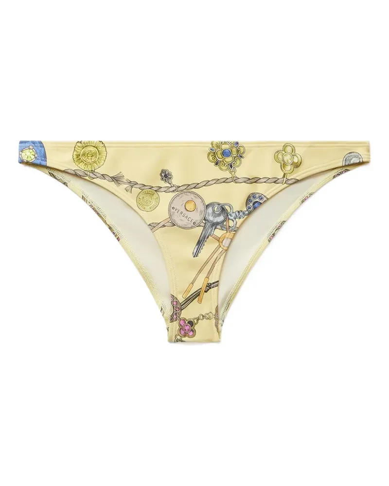 Versace Bikinihose mit Schmuck-Print - Gelb Gelb