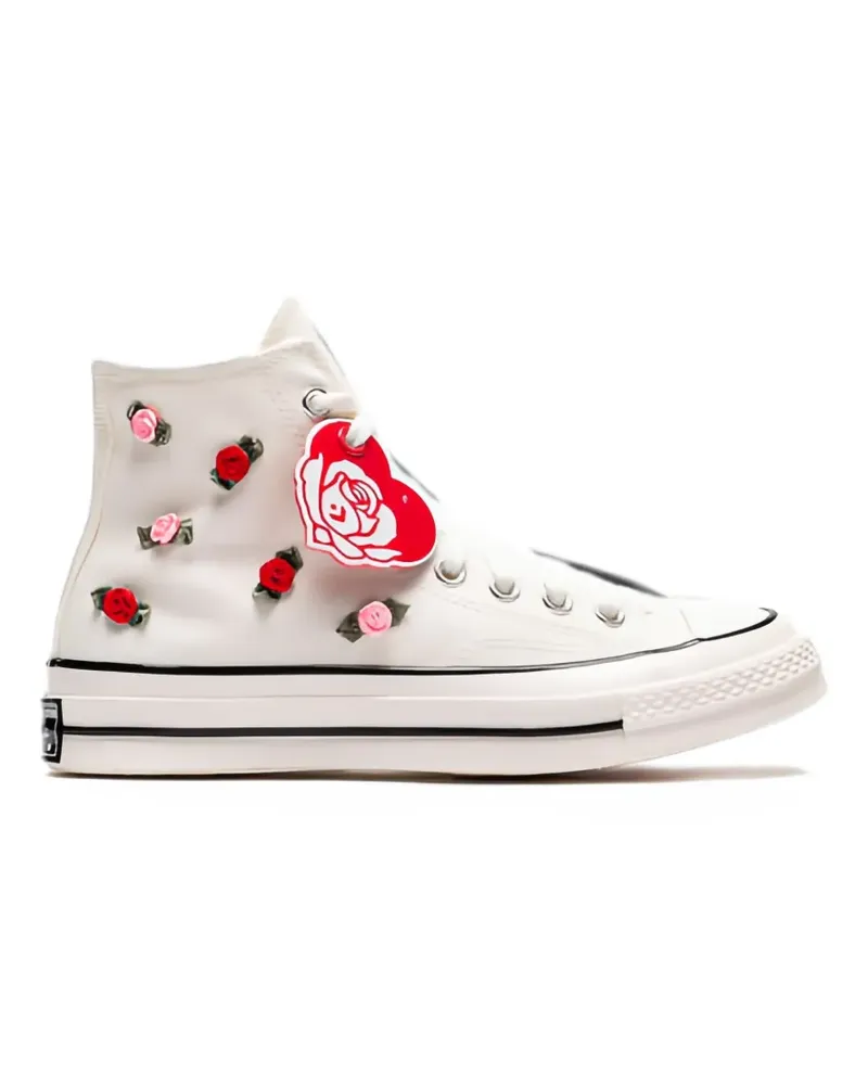 Converse Chuck 70 High floral-appliqué sneakers - Nude Nude