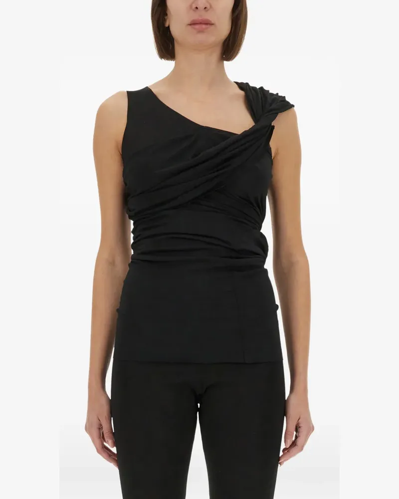 Rick Owens Lilies twisted asymmetric top - Schwarz Schwarz