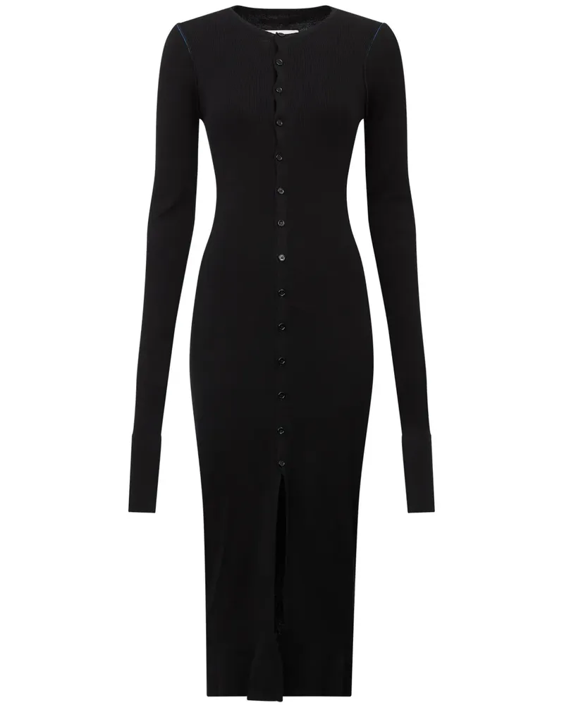 Maison Margiela Midikleid mit langen Ärmeln - Schwarz Schwarz