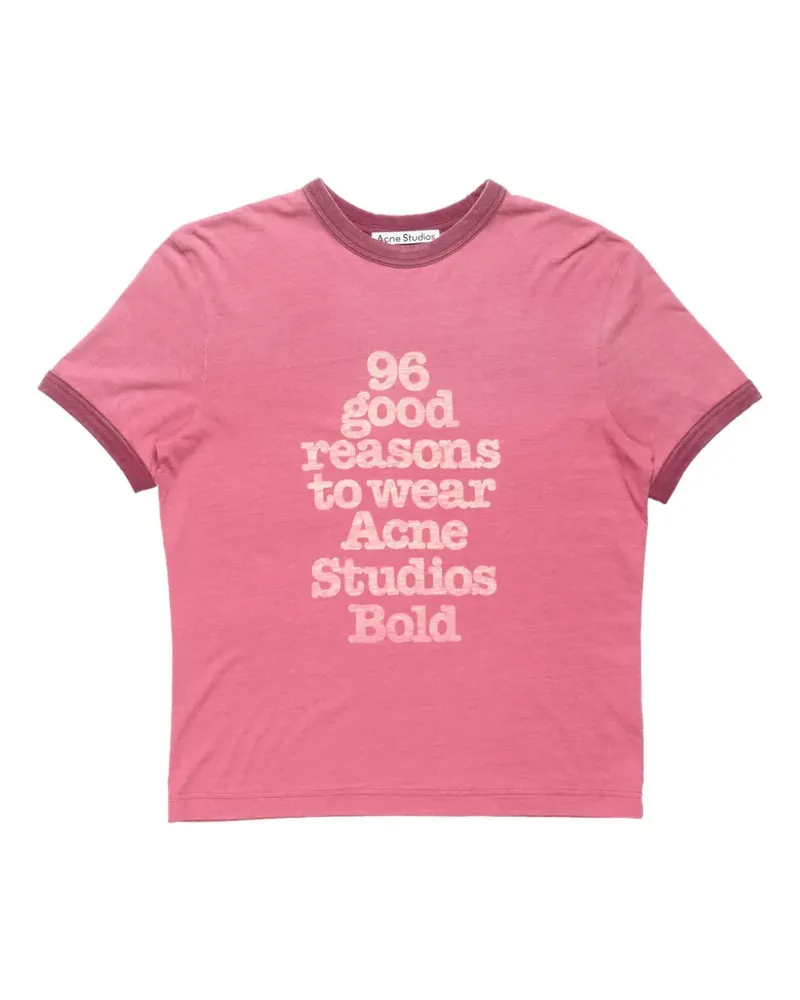 Acne Studios T-Shirt mit grafischem Print - Rosa Rosa