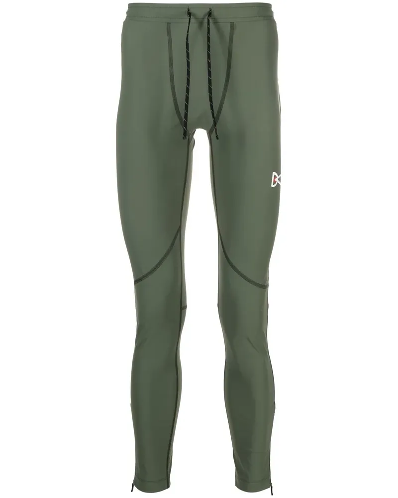 District Vision Lono Sport-Leggings mit Logo-Print - Grün Grün
