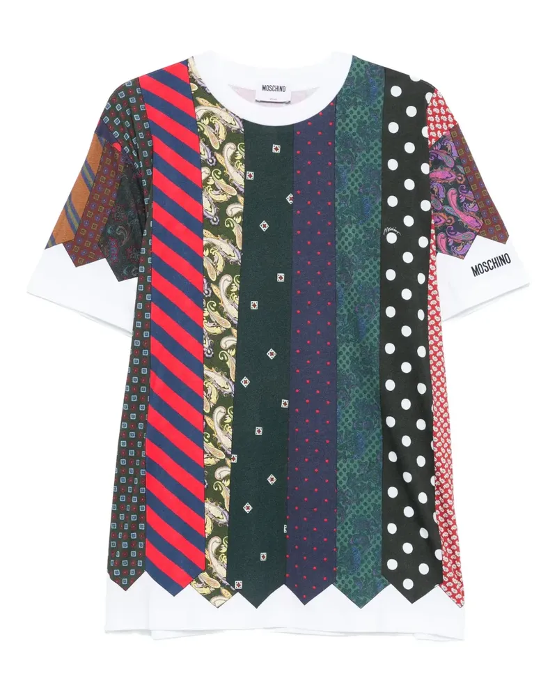 Moschino Patchwork-T-Shirt mit Krawatten-Print - Blau Blau