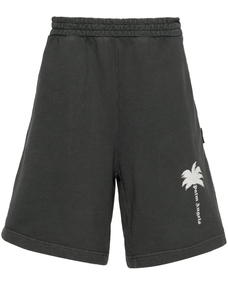 Palm Angels Joggingshorts mit Palmen-Print Grau