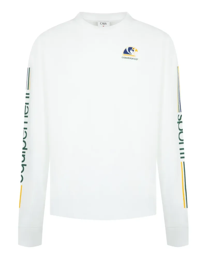 Casablanca Paris Langarmshirt mit grafischem Print - Weiß Weiß