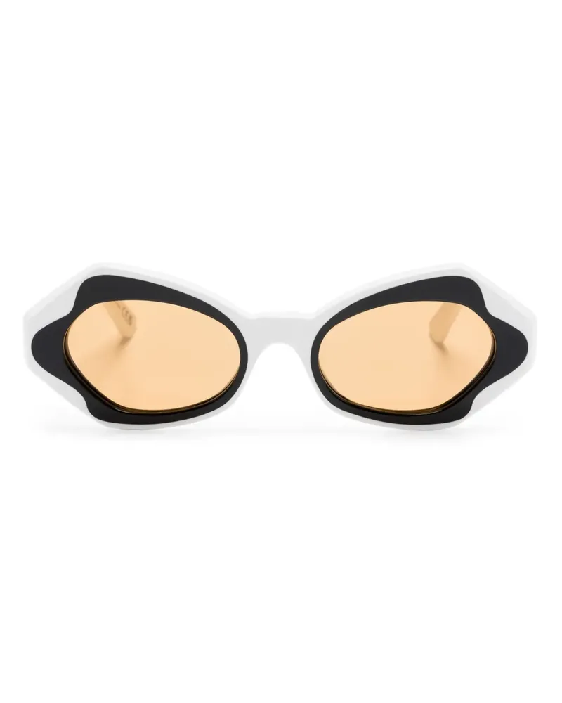 Marni Sonnenbrille mit ovalem Gestell - Weiß Weiß