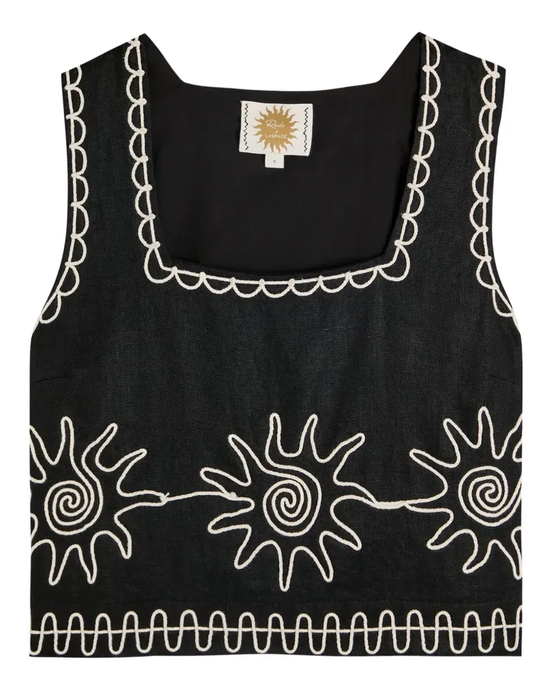 RAILS X LSPACE embroidery top - Schwarz Schwarz