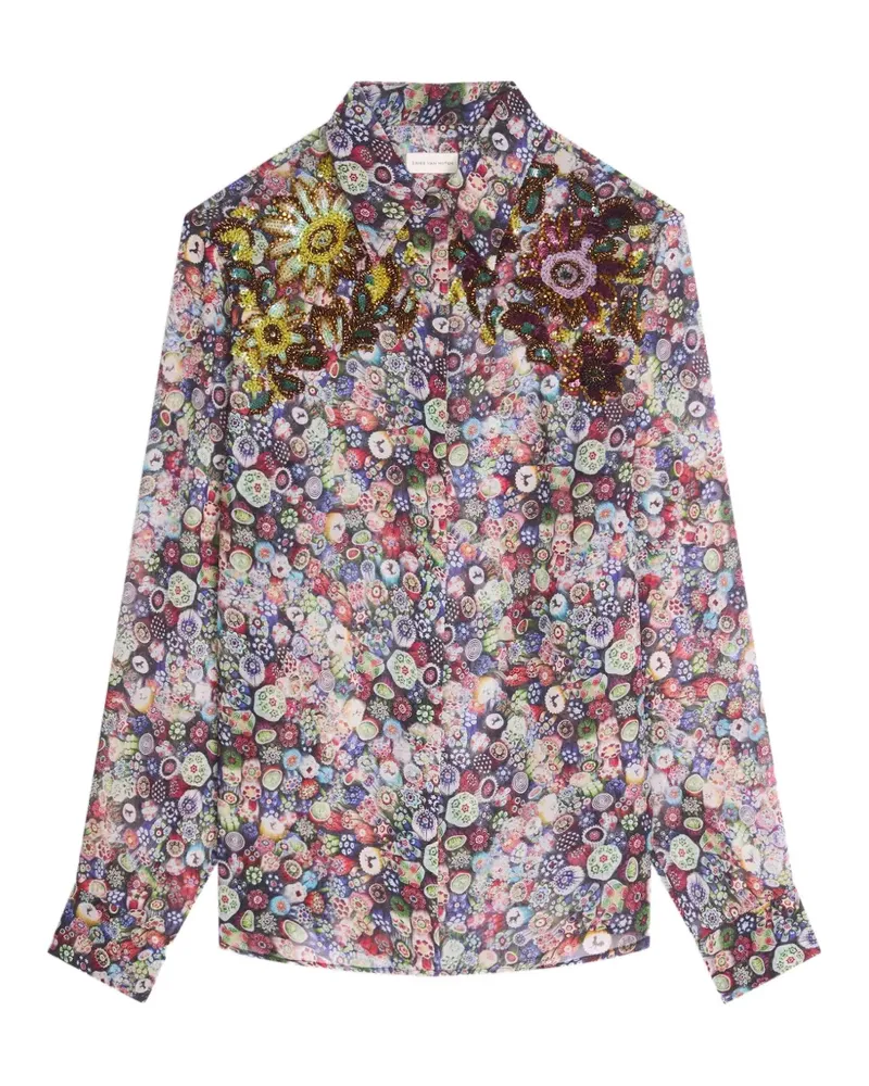 Dries van Noten Besticktes Hemd aus Viskose - Blau Blau