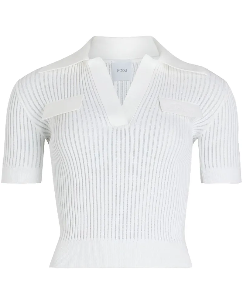 Patou Poloshirt aus geripptem Strick - Weiß Weiß