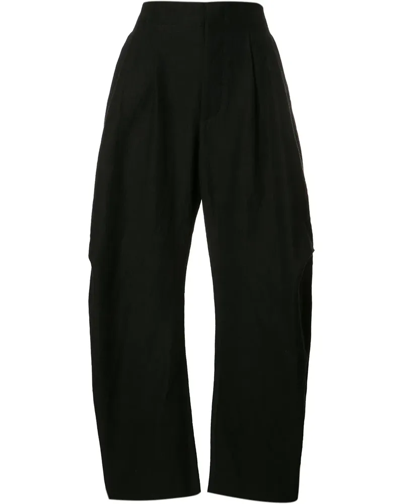 Uma Wang Hose mit gebogenem Bein - Schwarz Schwarz