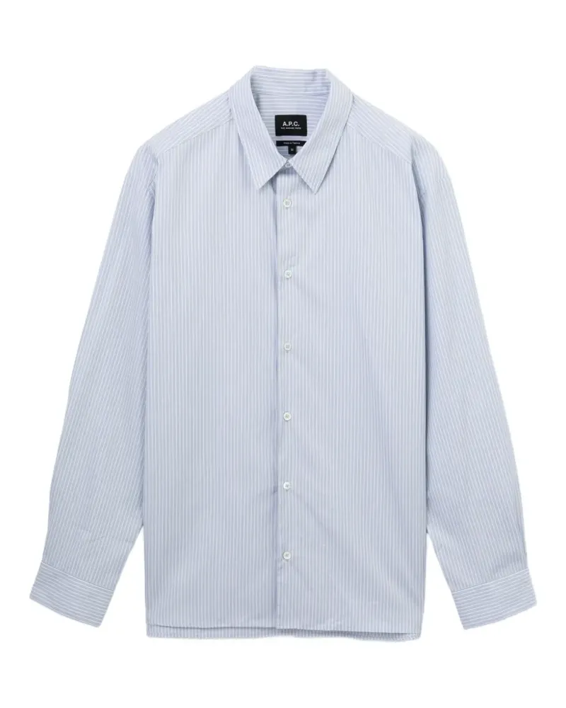 A.P.C. Hemd mit Längsstreifen - Blau Blau