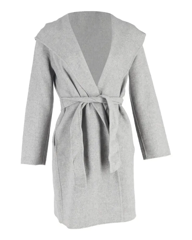 Max Mara hooded belt coat - Grau Grau