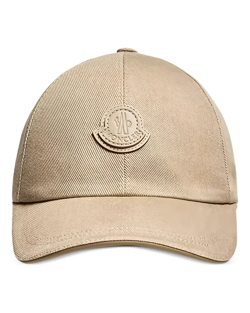 Moncler Baseballkappe aus Gabardine mit Leder-Logo - Nude Nude
