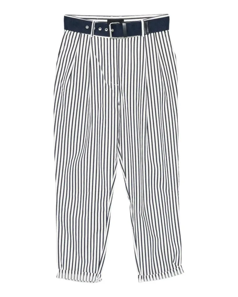 Pinko Modesta striped belted trousers - Weiß Weiß