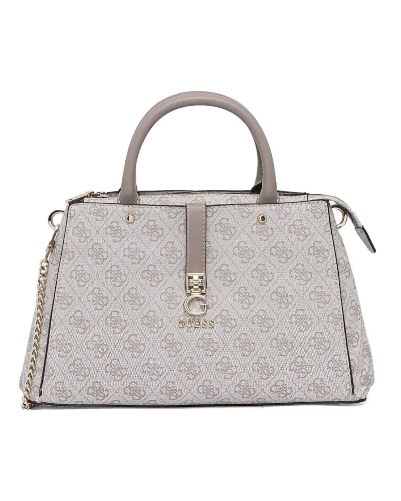 Guess Strukturierte Handtasche mit Logo-Print - Grau Grau