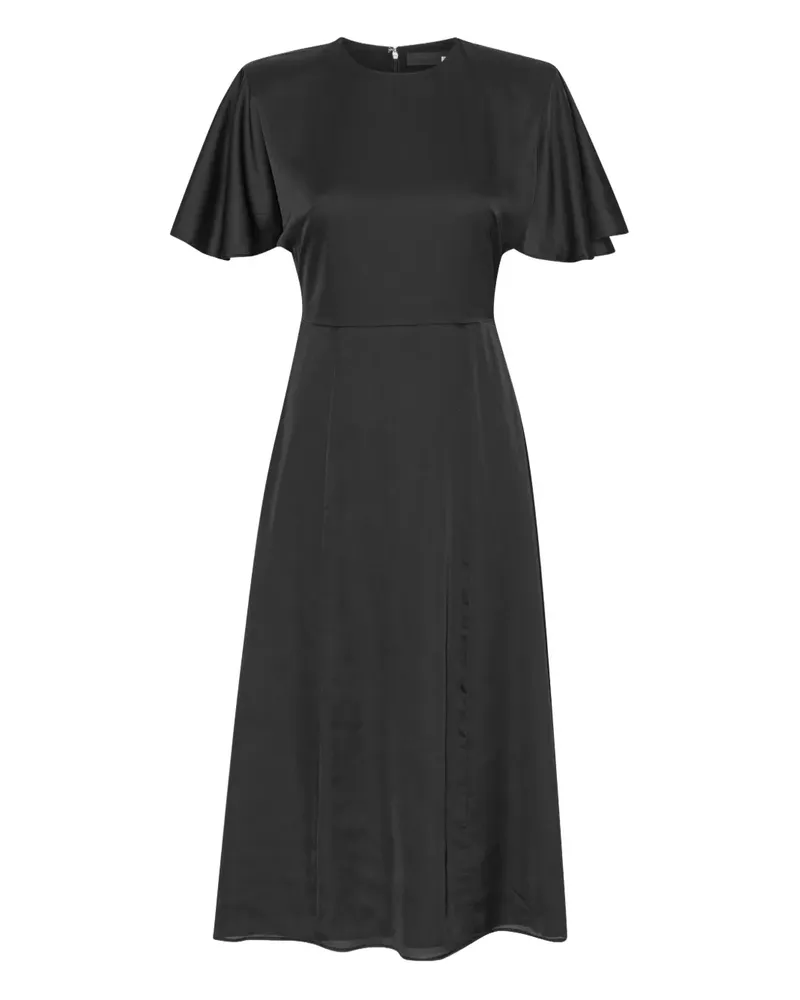 ROTATE Birger Christensen Mittellanges Chiffonkleid - Schwarz Schwarz