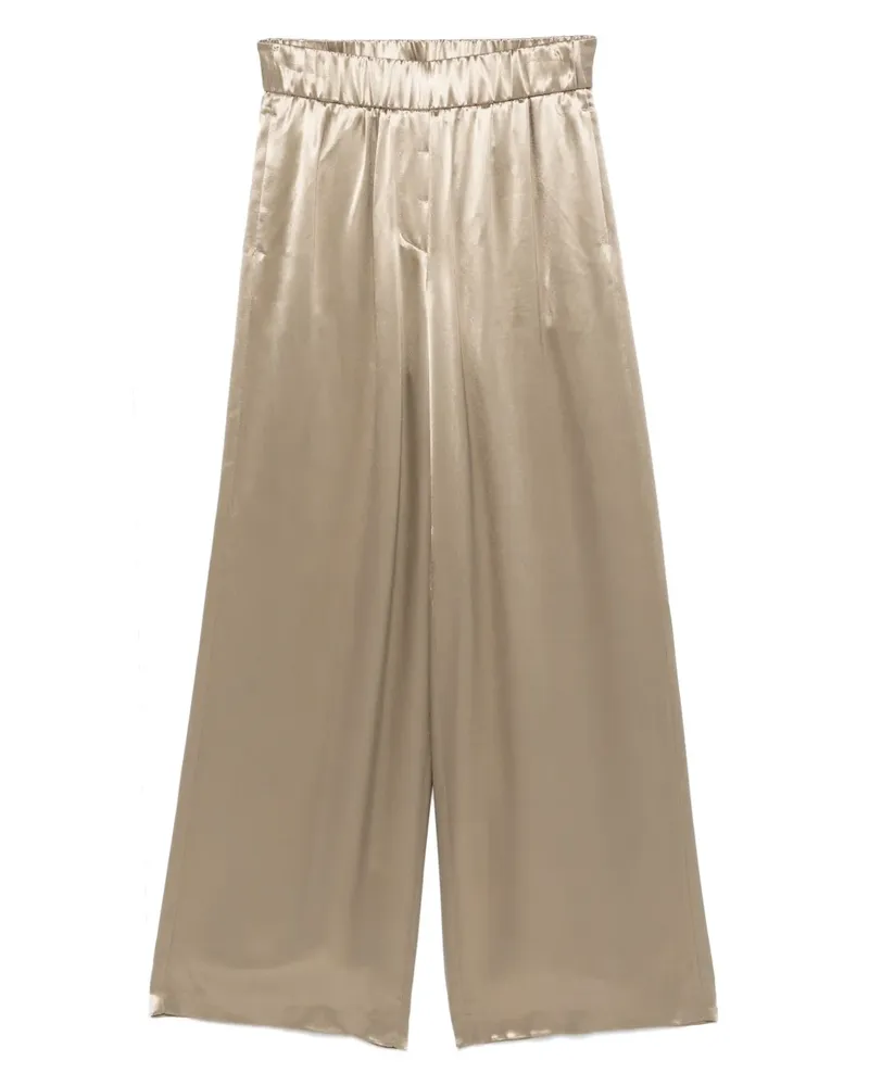 Peserico Satinhose mit weitem Bein - Grün Grün