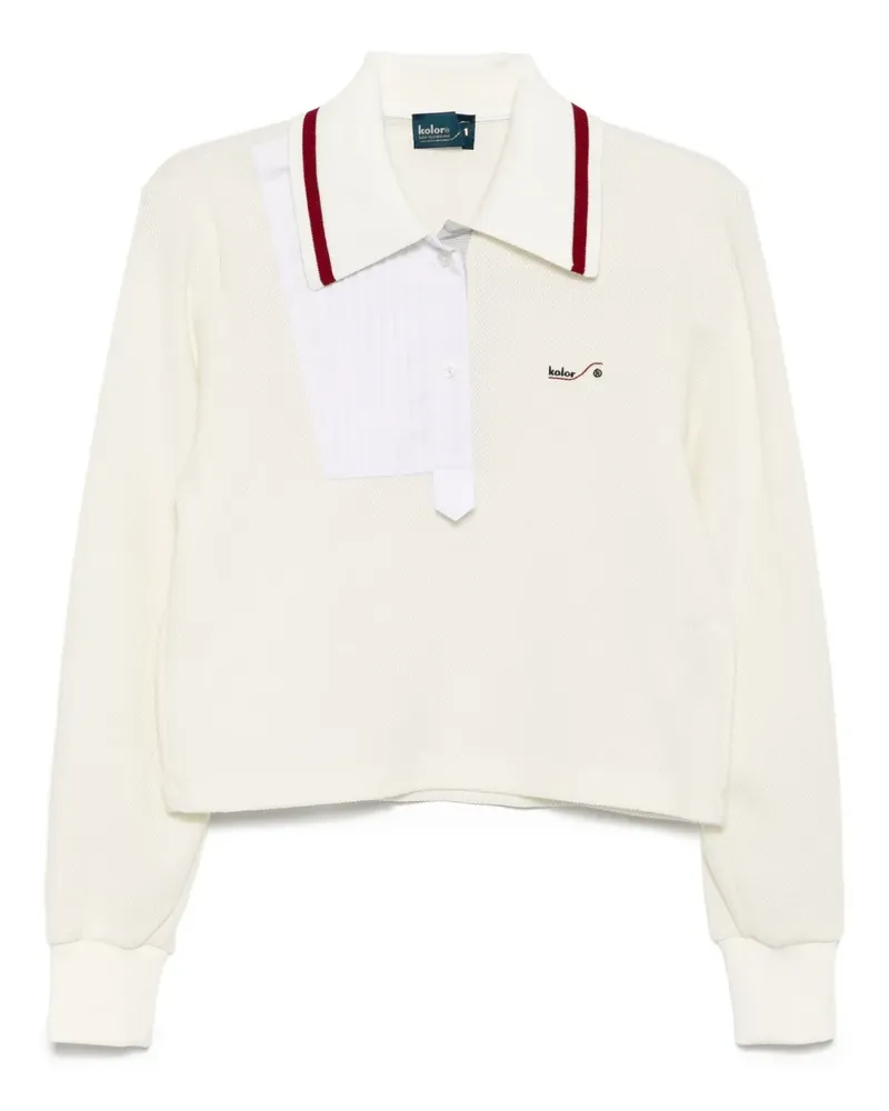 kolor Poloshirt mit Logo-Stickerei - Nude Nude