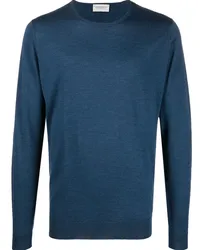 John Smedley Fein gestrickter Pullover Blau