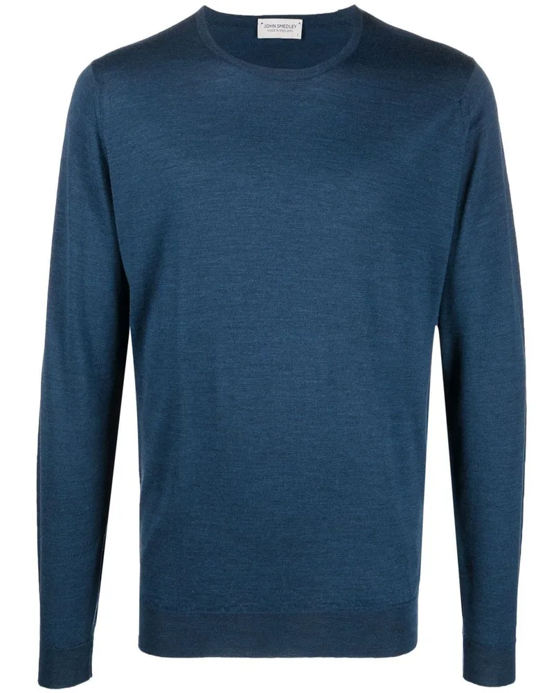 John Smedley Fein gestrickter Pullover Blau