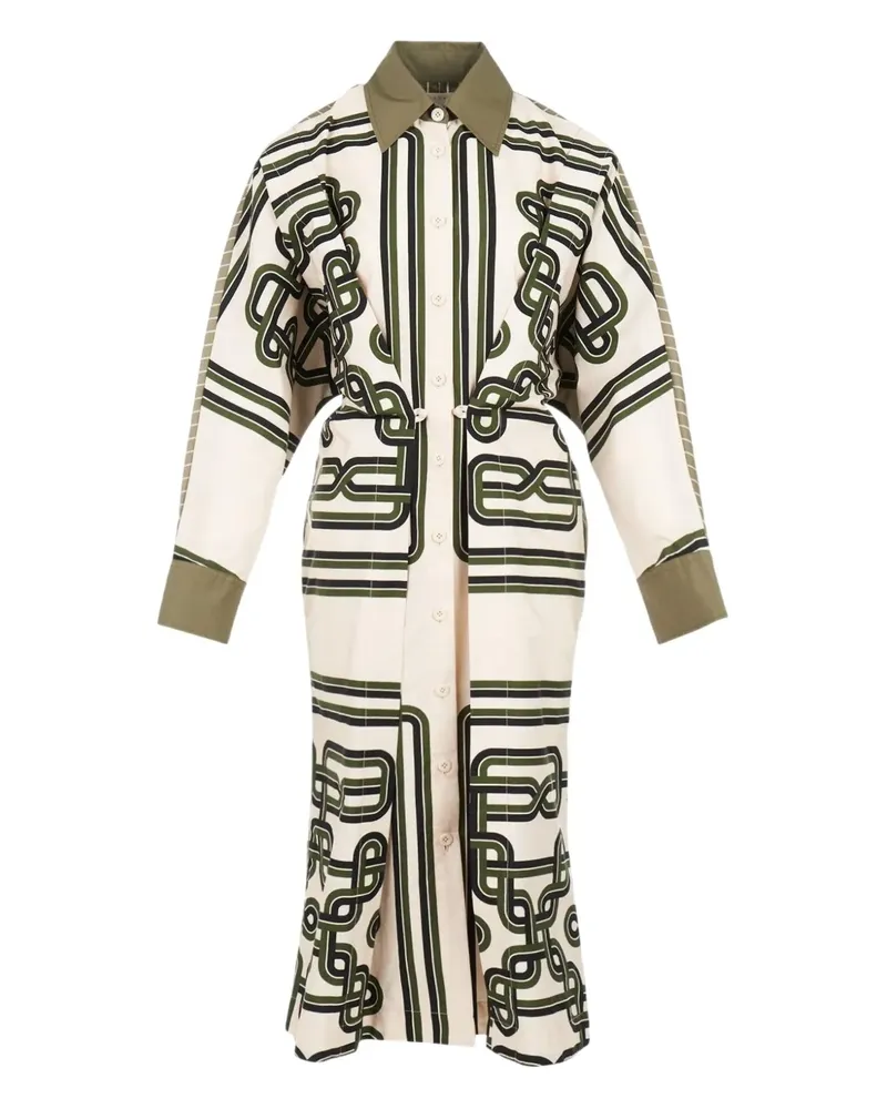 Biyan Gestreiftes Midikleid - Weiß Weiß