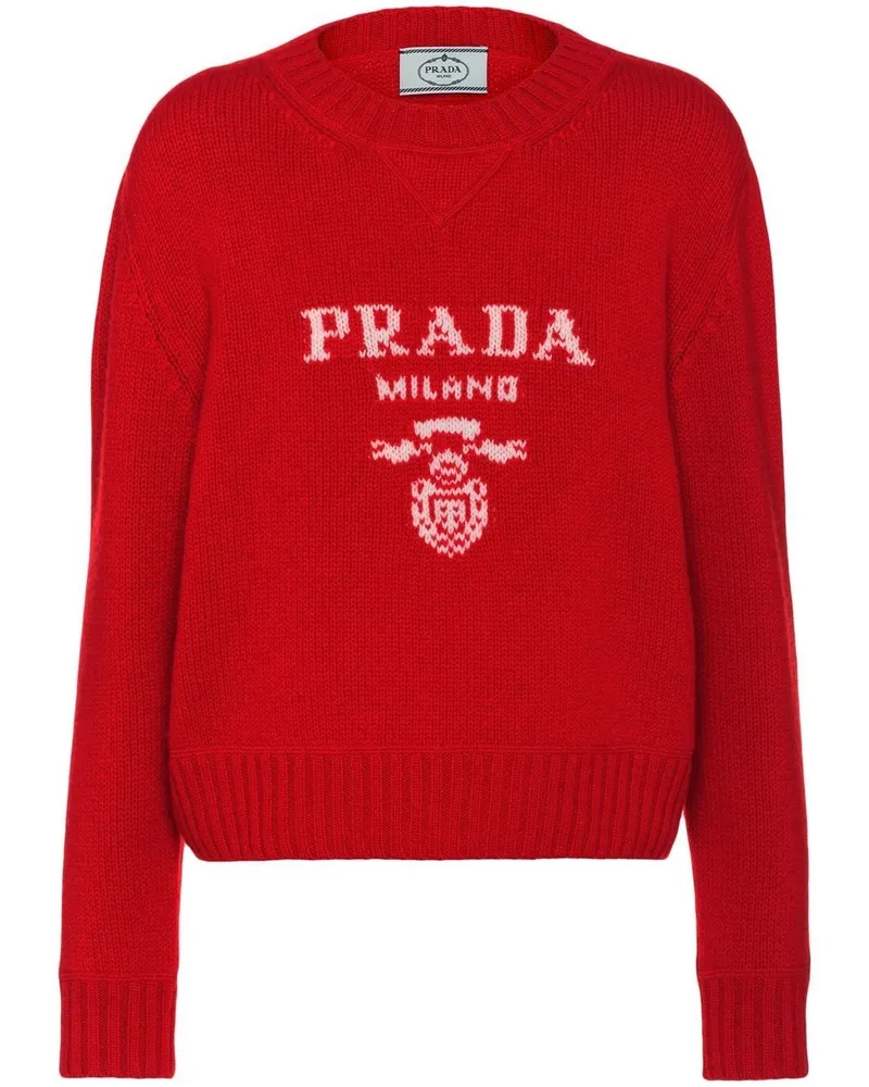 Prada Intarsien-Pullover aus Kaschmir - Rot Rot