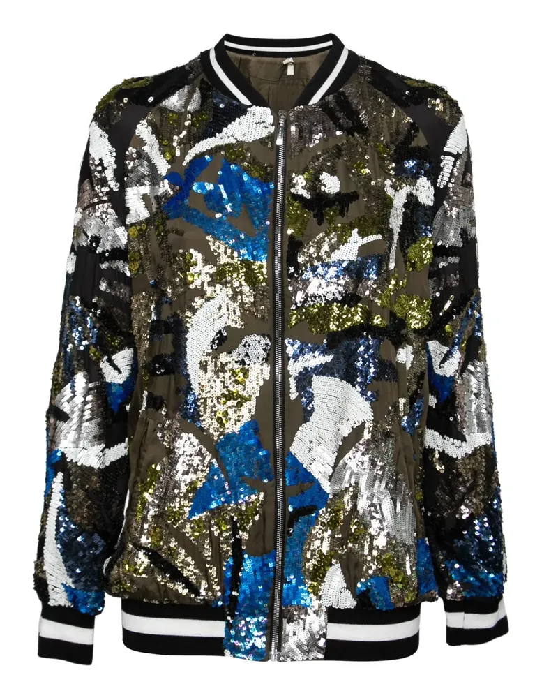 Amen Bomberjacke mit Pailletten - Grün Grün