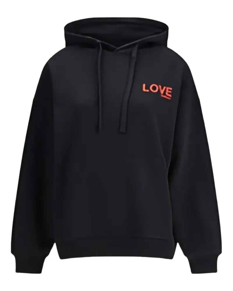 Fiorucci Kissing Angels Love Hoodie mit Print - Schwarz Schwarz