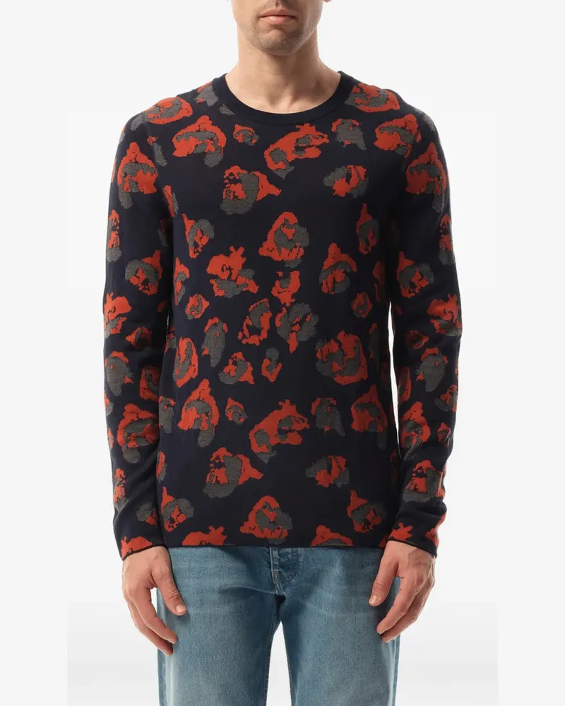 Lanvin leopard jacquard sweater - Blau Blau