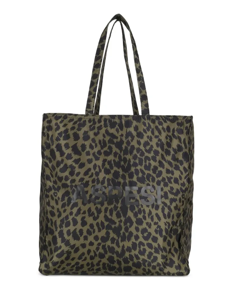 ASPESI animal print shopper bag - Grün Grün