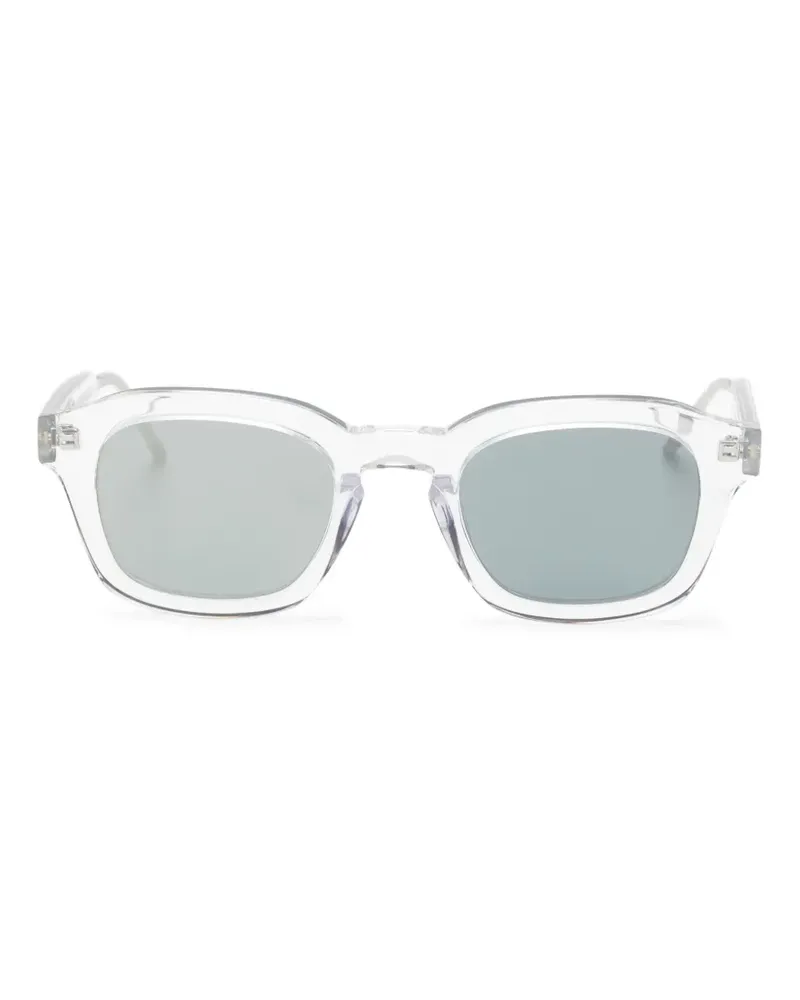 Thom Browne Sonnenbrille mit eckigem Gestell - Weiß Weiß