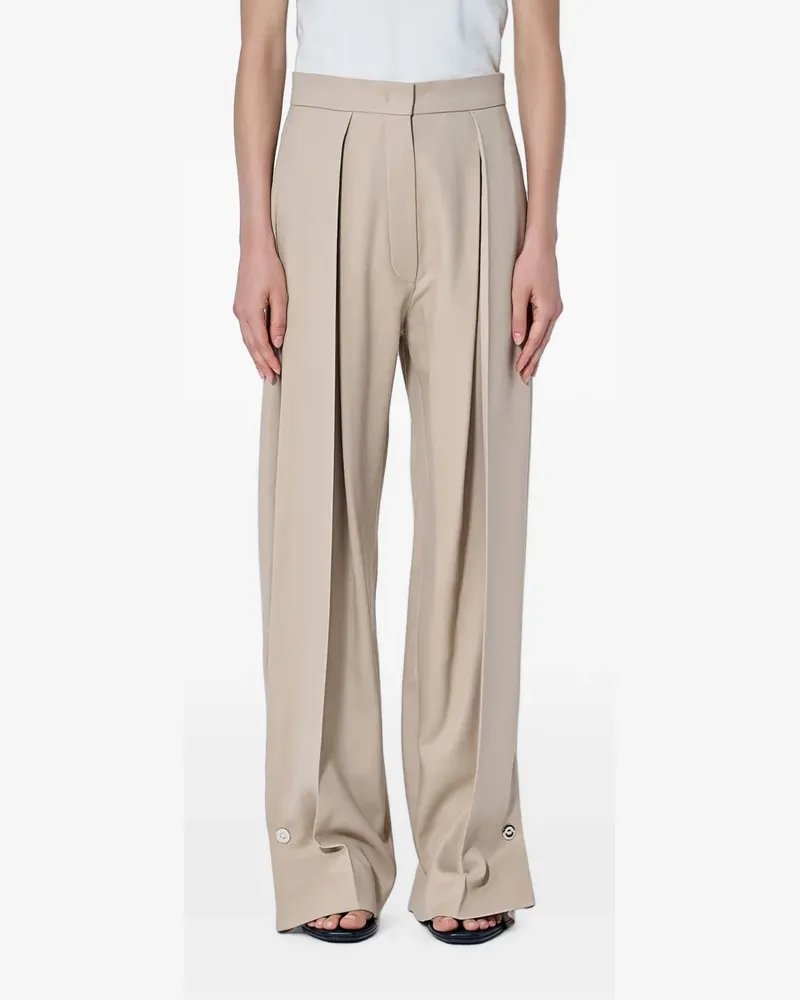 SPORTMAX Plissierte Hose mit Knopfdetail - Nude Nude