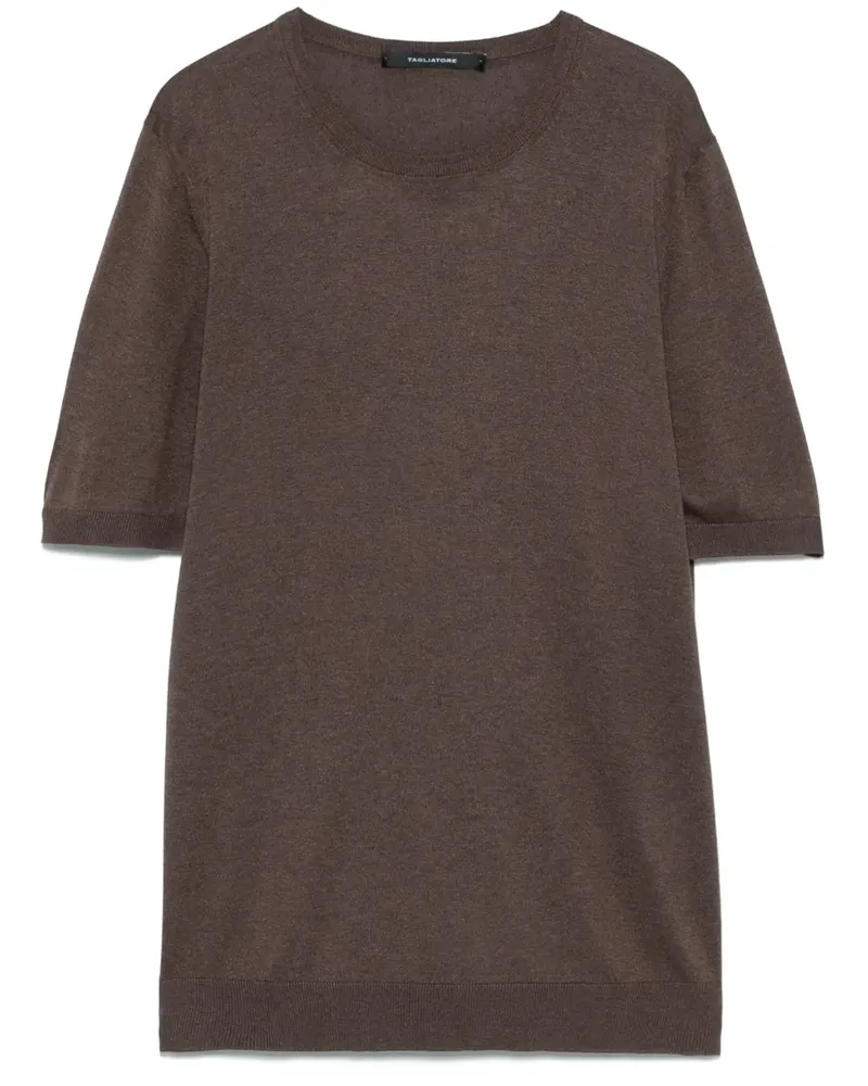 Tagliatore T-Shirt aus Seide - Braun Braun
