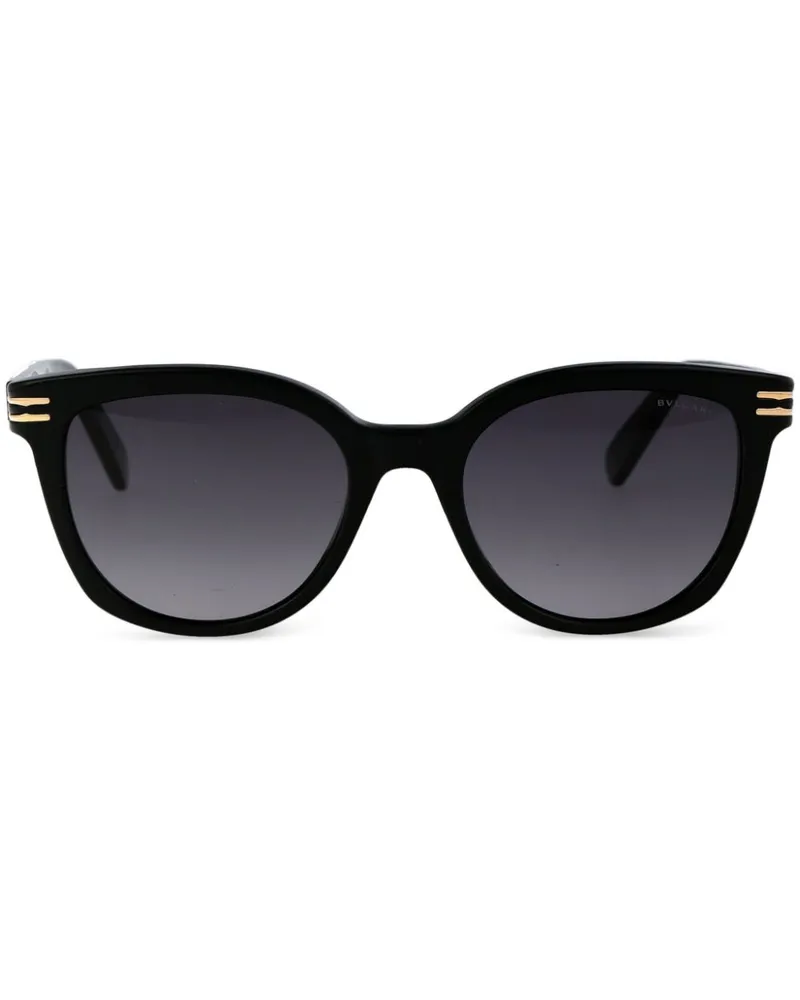 Bulgari Sonnenbrille mit eckigem Gestell - Schwarz Schwarz