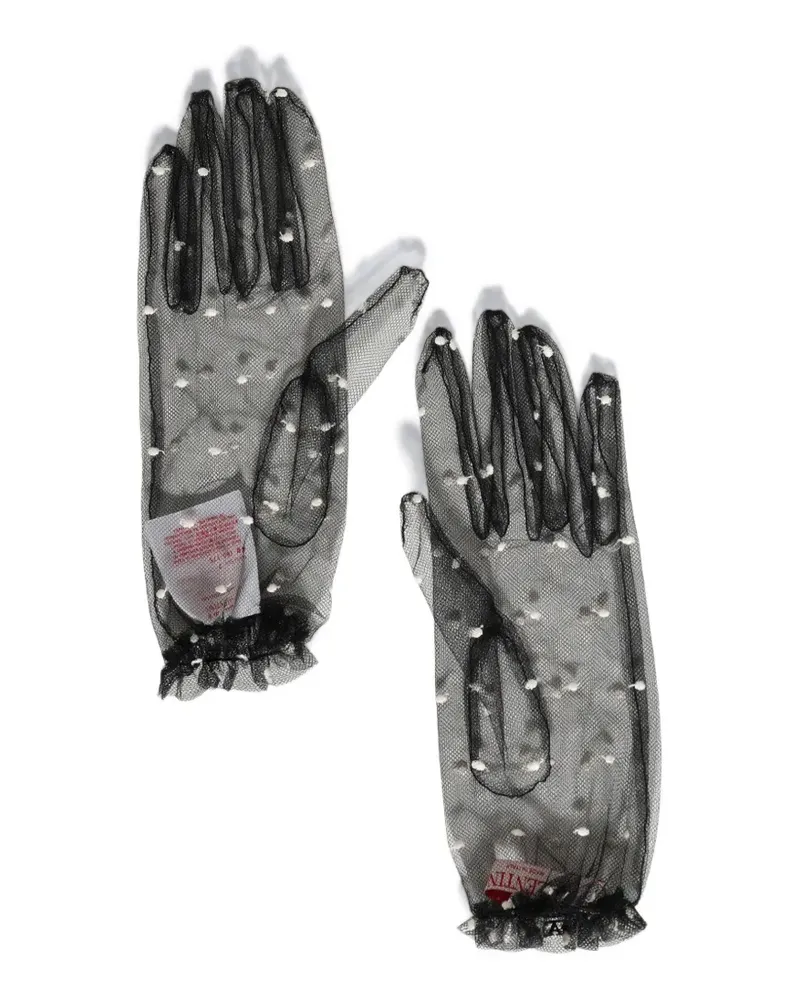 Valentino Garavani polka-dot tulle gloves - Schwarz Schwarz