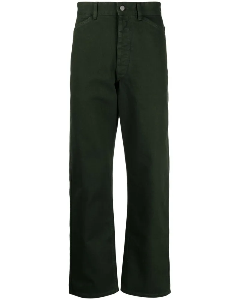 Christophe Lemaire Halbhohe Straight-Leg-Jeans - Grün Grün