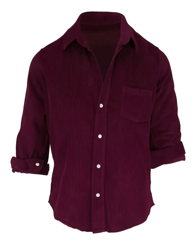 Frank & Eileen Barry Hemd aus Cord mit Tasche - Rot Rot