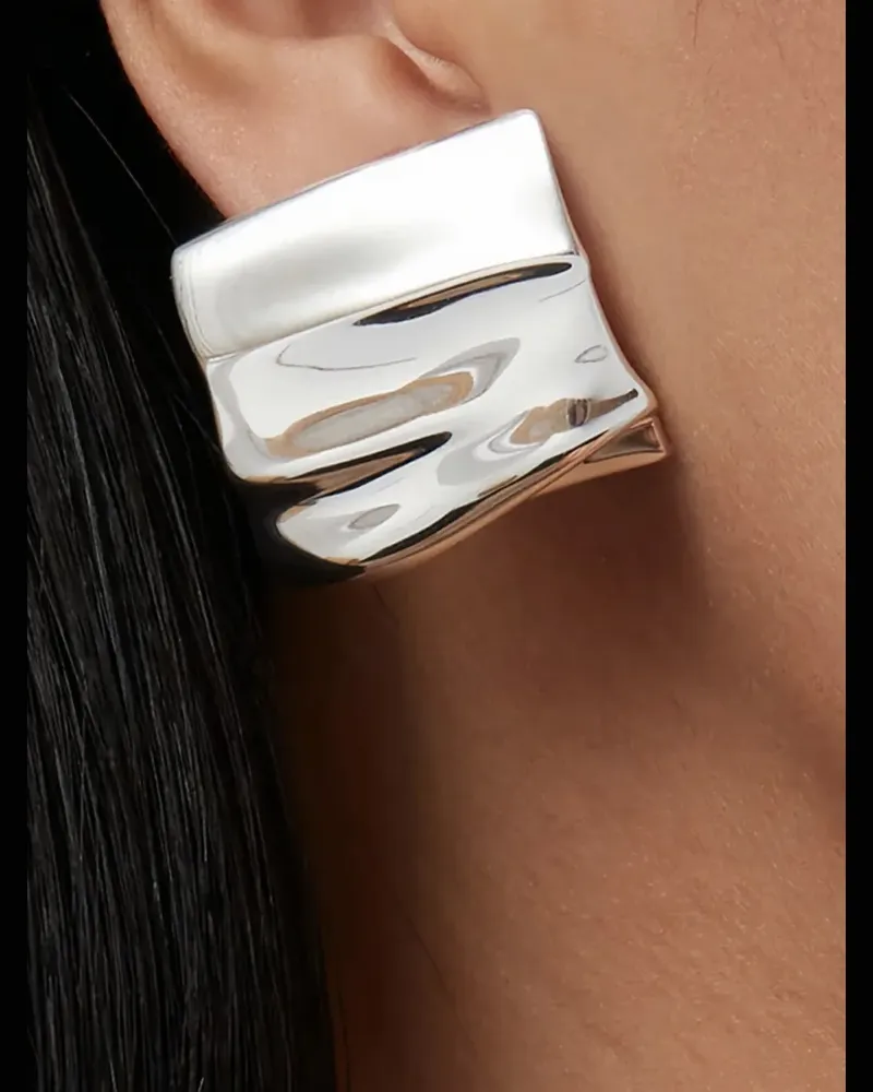 Jenny Bird Sundra hammered earrings - Silber Silber