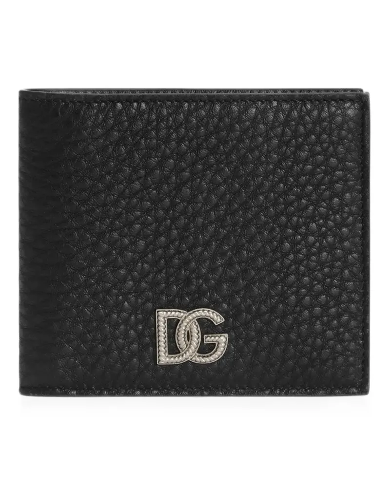 Dolce & Gabbana calfskin wallet with logo: - Schwarz Schwarz