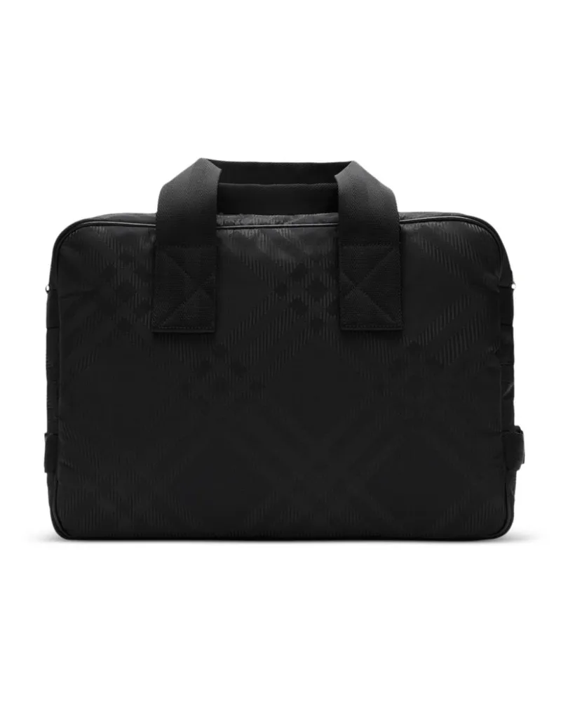 Burberry Aktentasche mit Check-Jacquard - Schwarz Schwarz