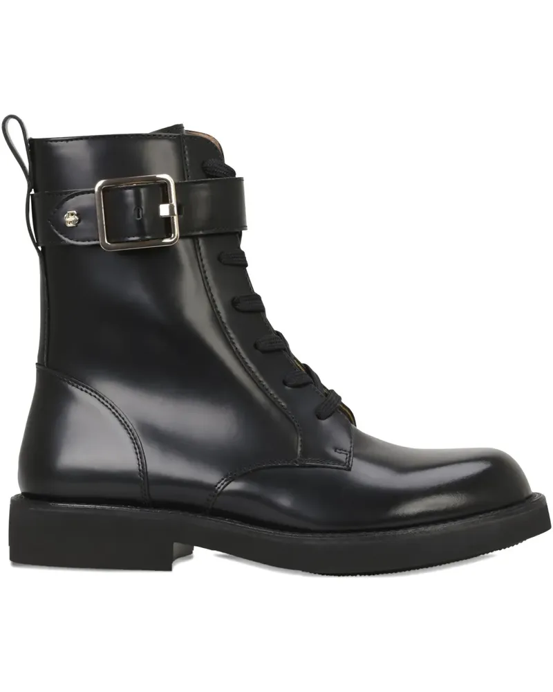 HUGO BOSS Schnürstiefel mit Schnallenverschluss - Schwarz Schwarz