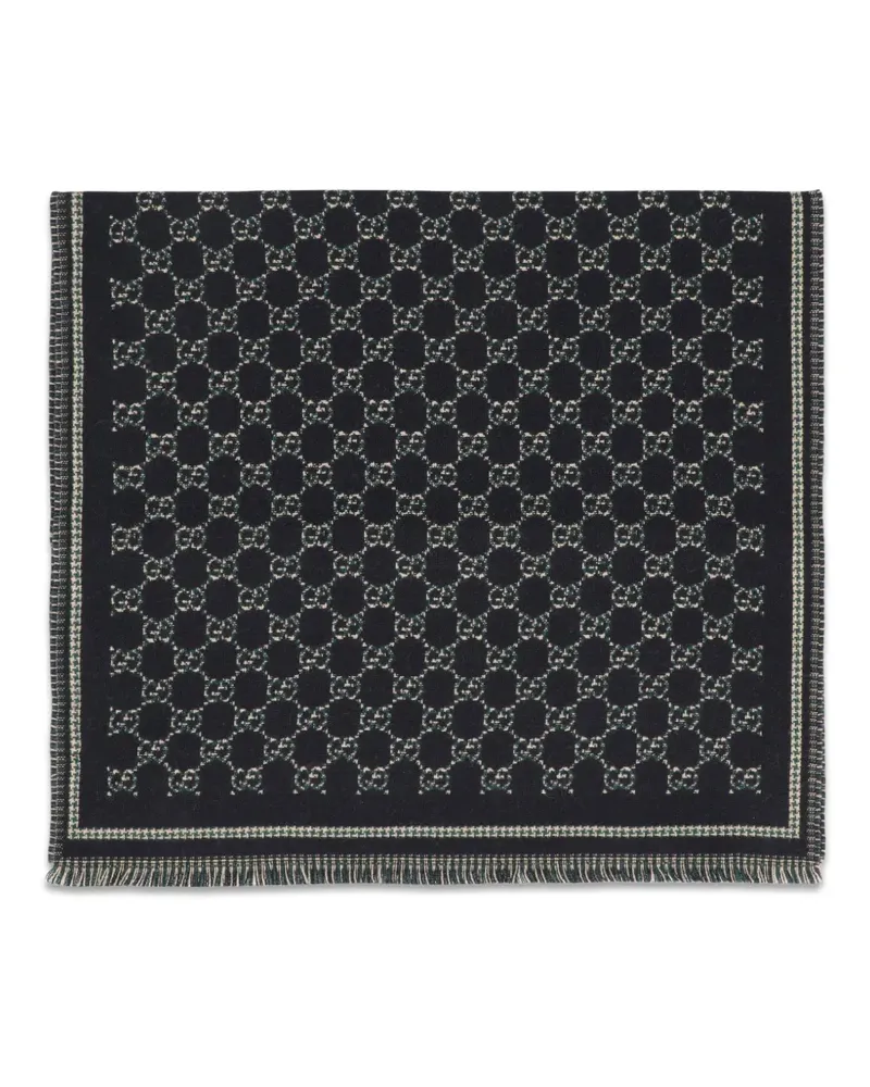 Gucci Jacquard-Schal mit Fransen - Schwarz Schwarz