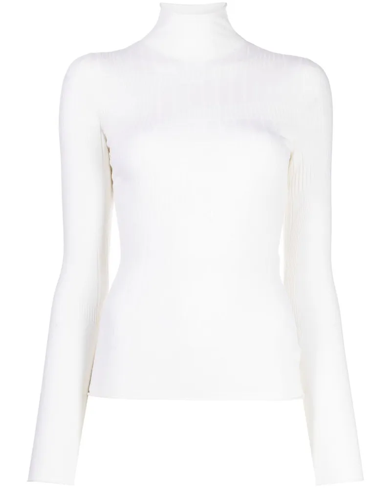 Dion Lee Gerippter Intarsien-Pullover - Weiß Weiß