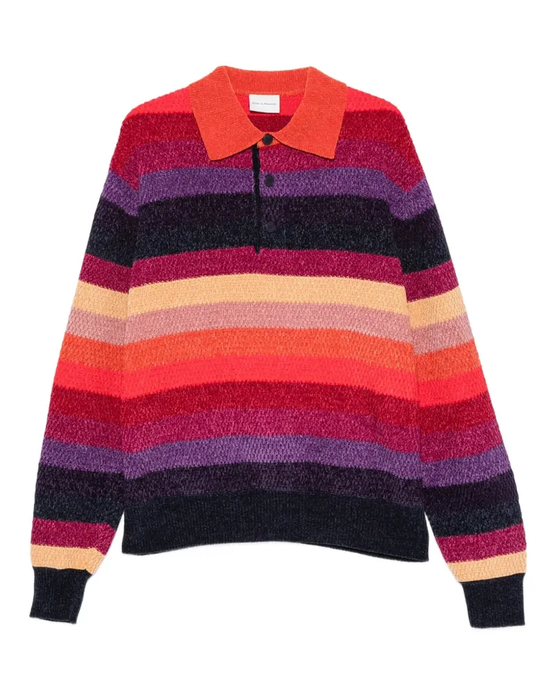 Drôle de Monsieur Gestreifter Chenille-Pullover - Violett Violett